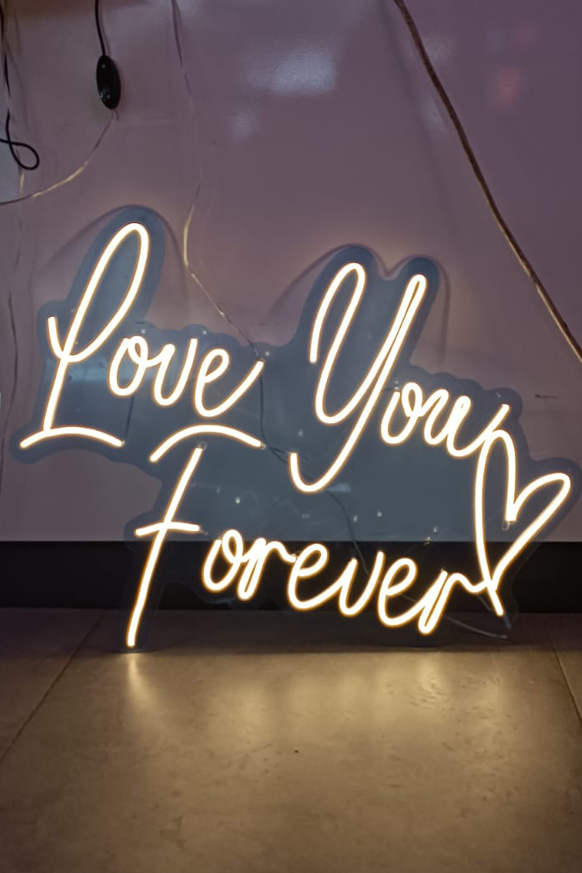 Love You Forever Yazılı Neon Led Işıklı Tablo Düğün ve Kutlama Duvar Dekorasyon Ürünleri