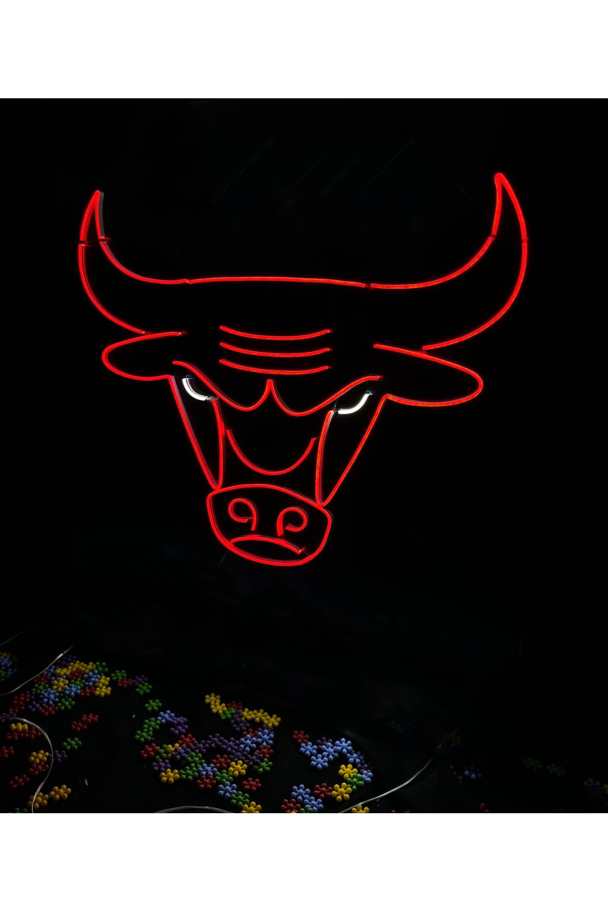 Boğa - Dekoratif Duvar Aydınlatması Neon Led Yazı Hayvan 75x75 cm