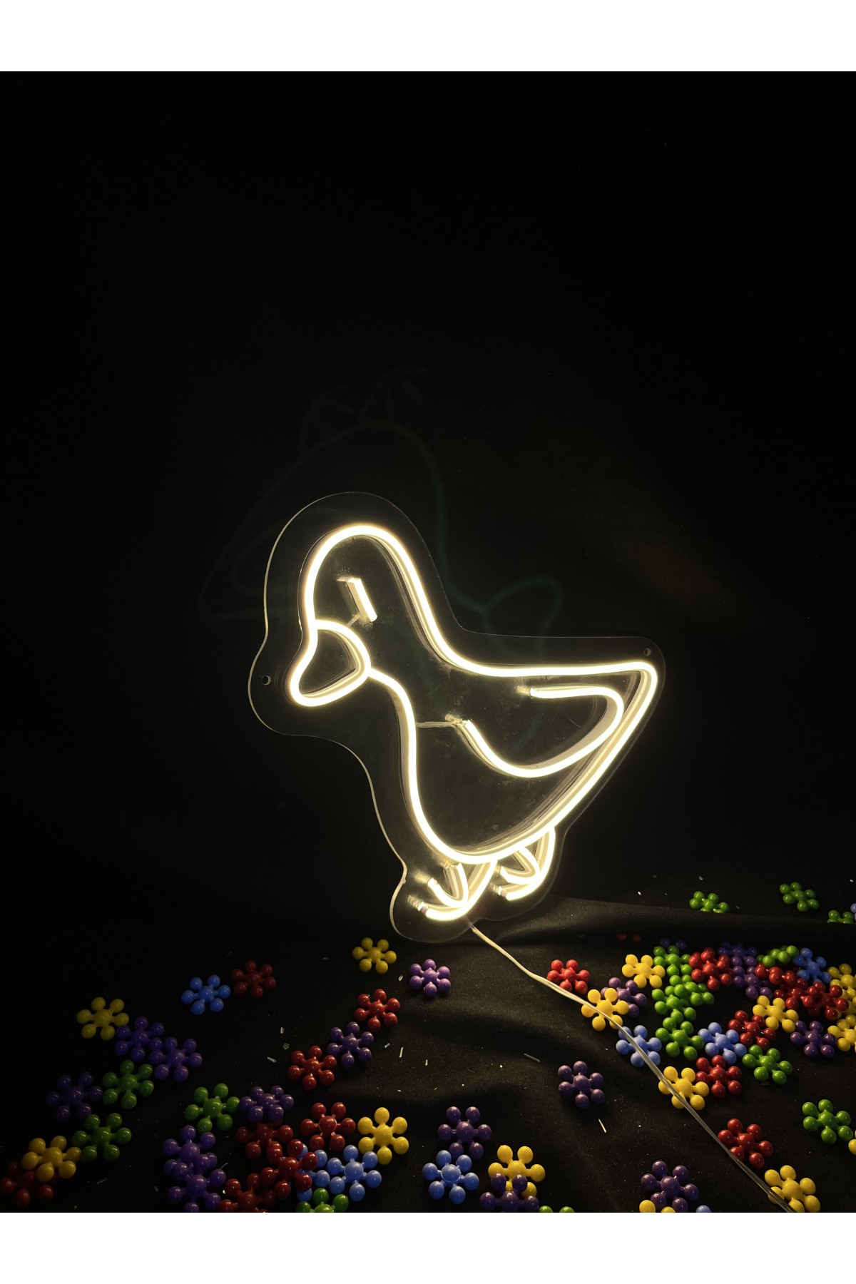 Ördek V2 - Dekoratif Duvar Aydınlatması Neon Led Yazı Kişisel Odası 29x33 cm