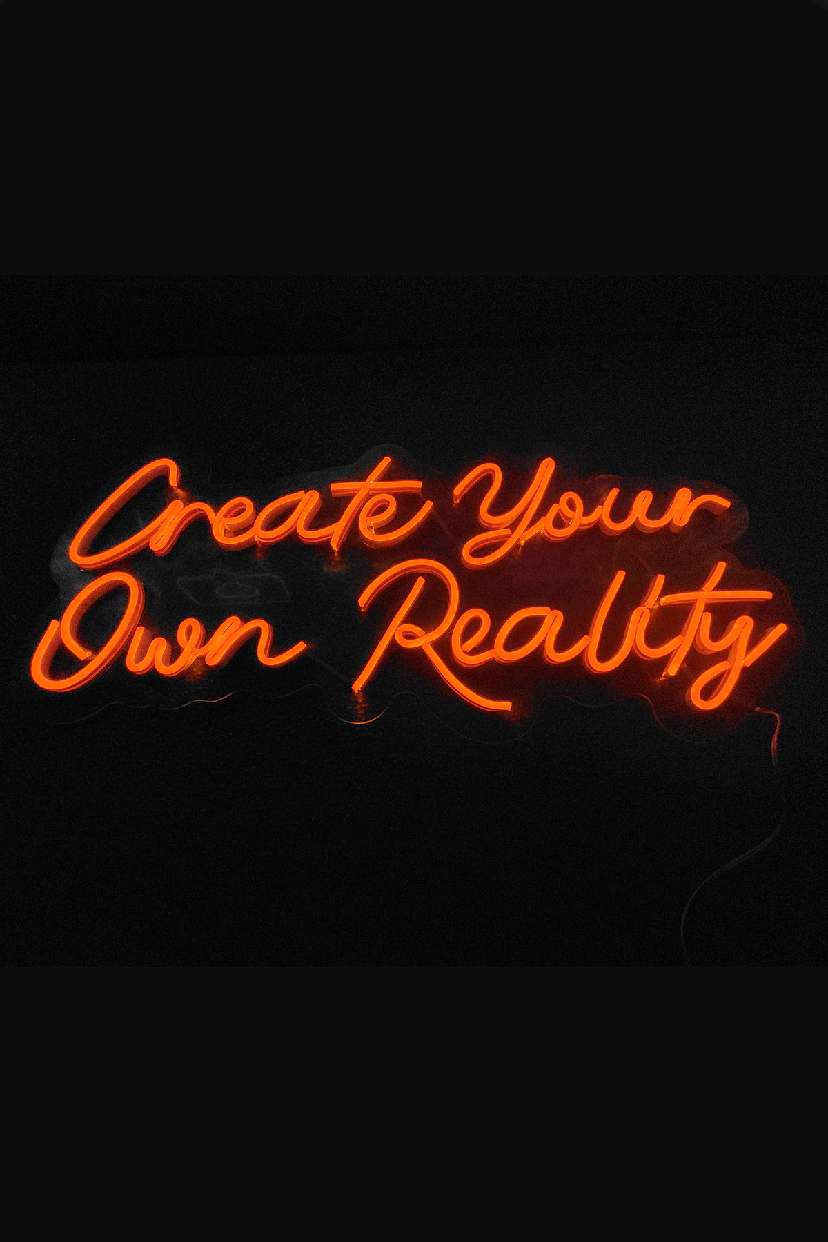Işıklı Create Your Own Reality: Neon LED Tabela Duvar Dekorasyon Ürünü 