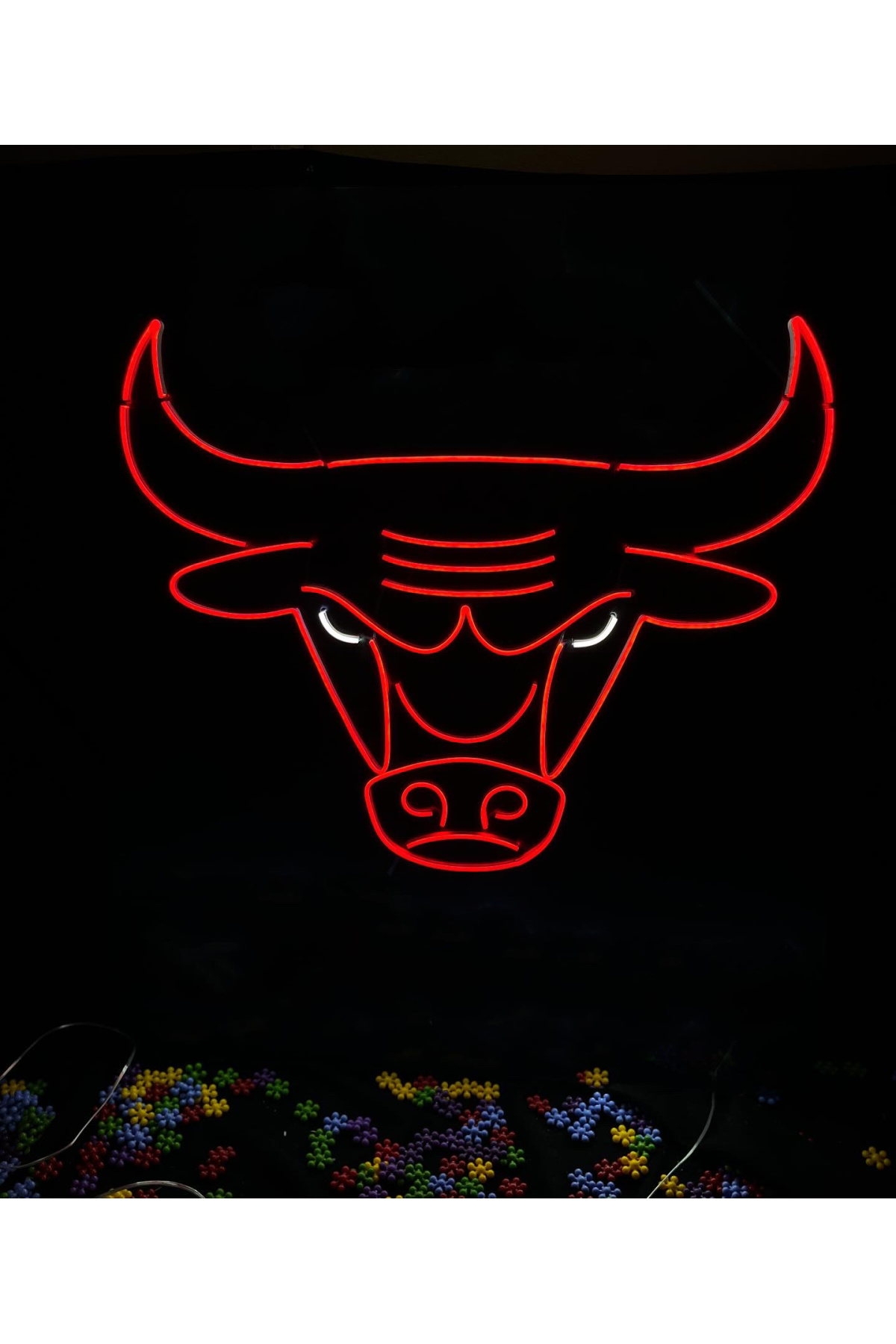 Boğa - Dekoratif Duvar Aydınlatması Neon Led Yazı Hayvan 75x75 cm