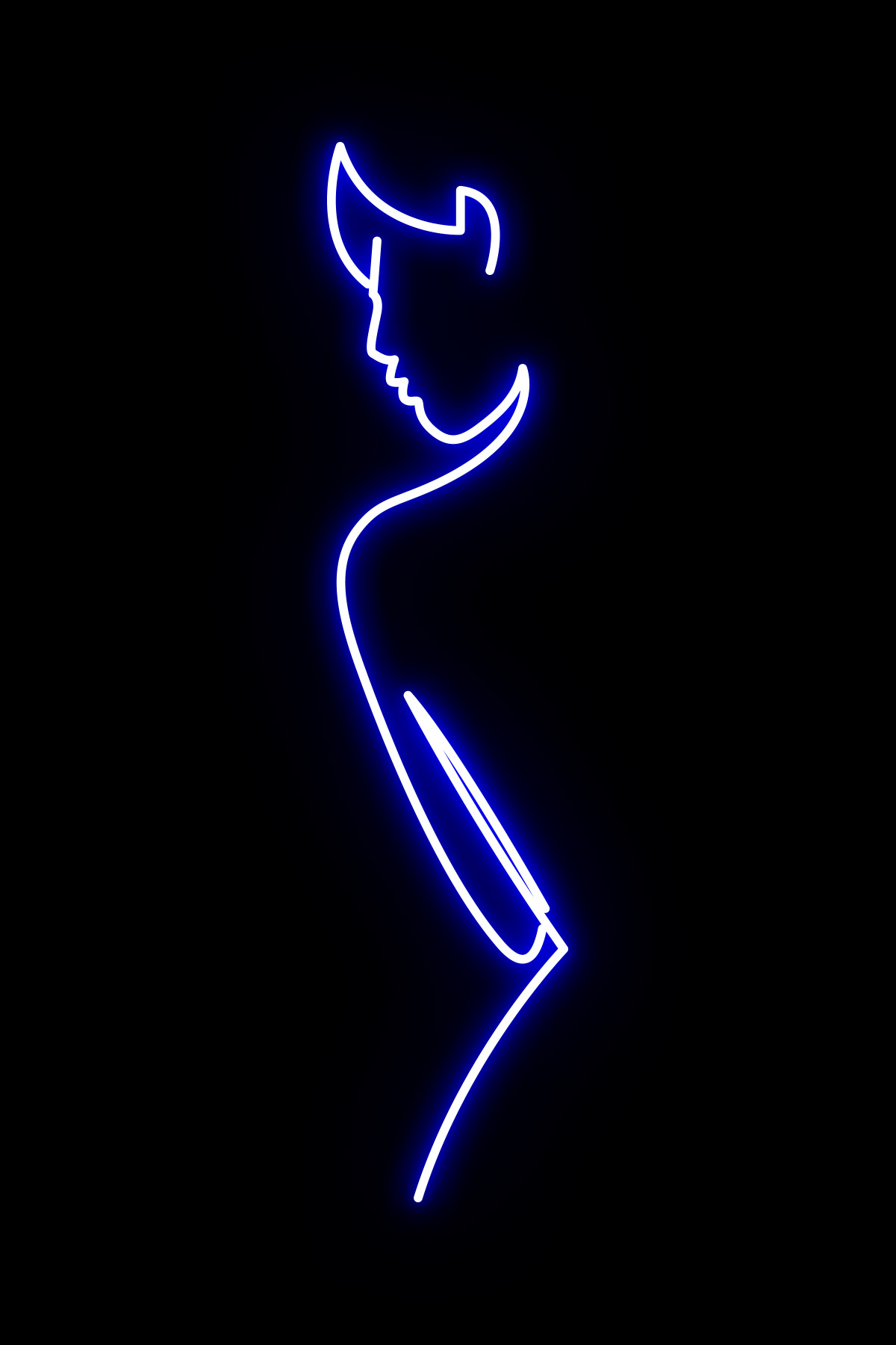 Işıklı Lineart Kadın: Neon LED Tabela Duvar Dekorasyon Ürünü 