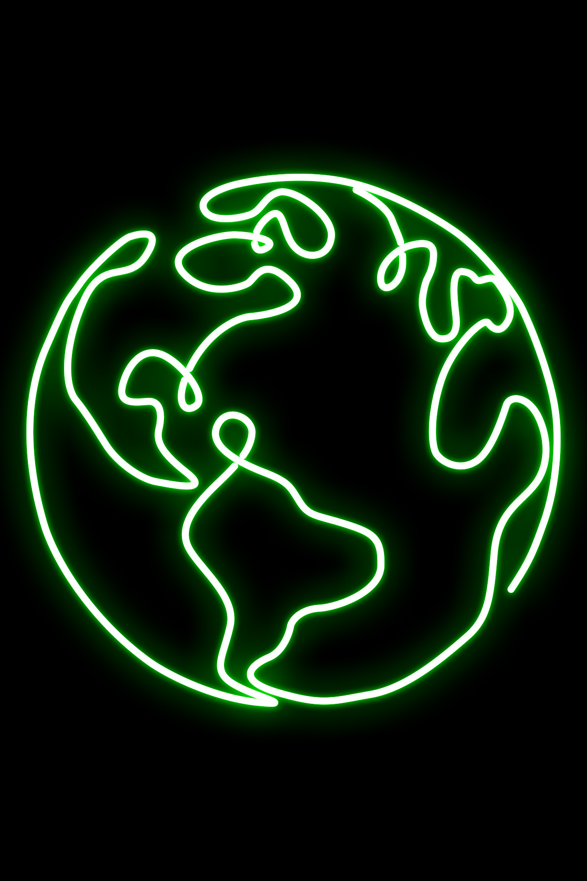 Işıklı Lineart Dünya: Neon LED Tabela Duvar Dekorasyon Ürünü 