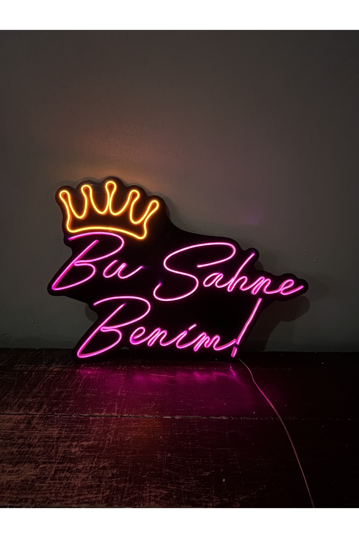 Bu Sahne Benim - Dekoratif Duvar Aydınlatması Neon Led Yazı Bar Club Müzik 80x56 cm