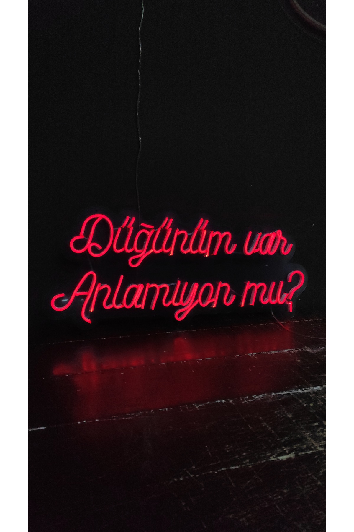 Düğünüm Var Anlamıyon Mu - Dekoratif Duvar Aydınlatması Neon Led Yazı Düğün Organizasyonu 65x27 cm