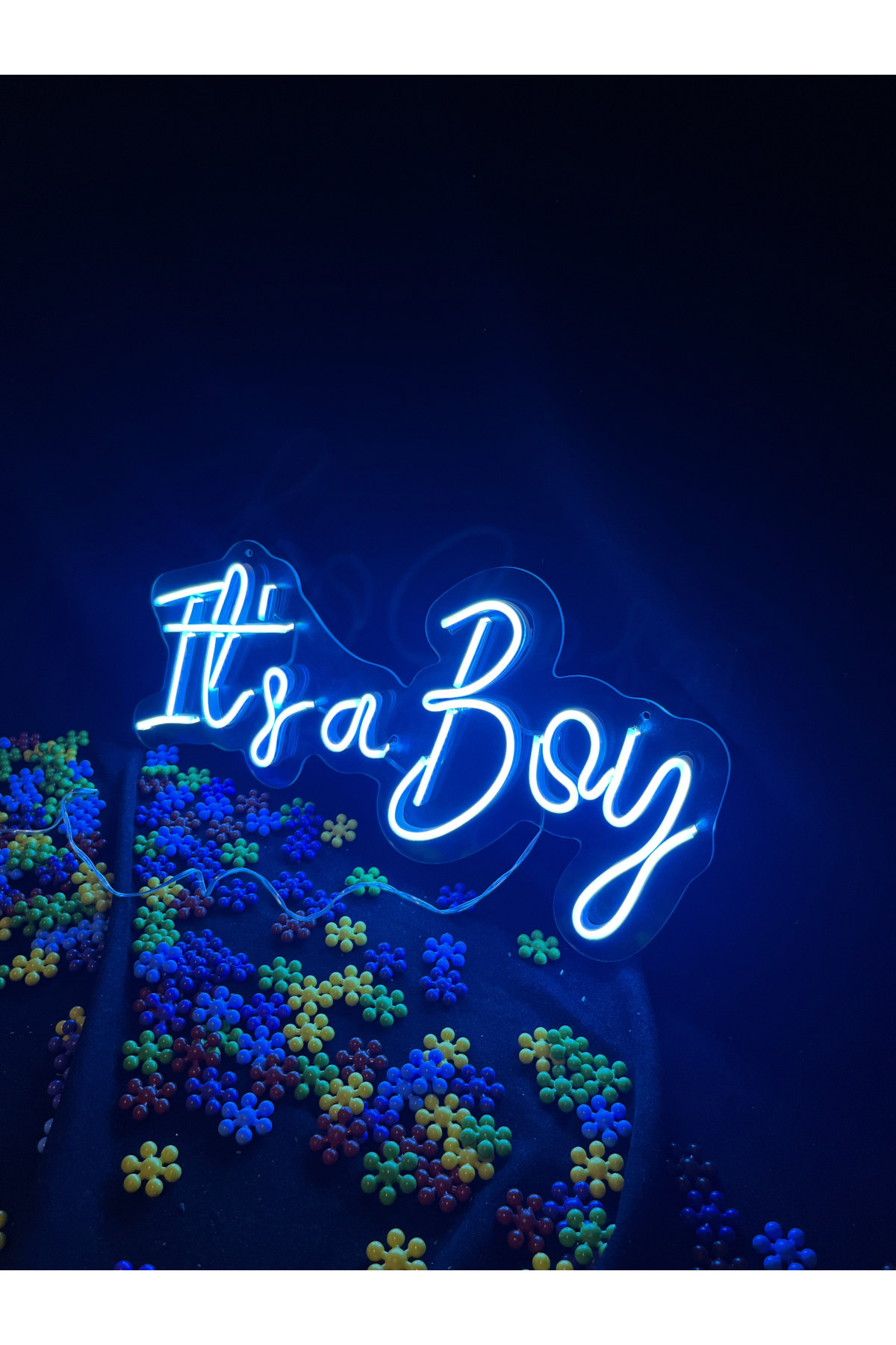 It's a Boy - Cinsiyet Partisi Dekoratif Duvar Aydınlatması Neon Led Yazı 50x24 cm