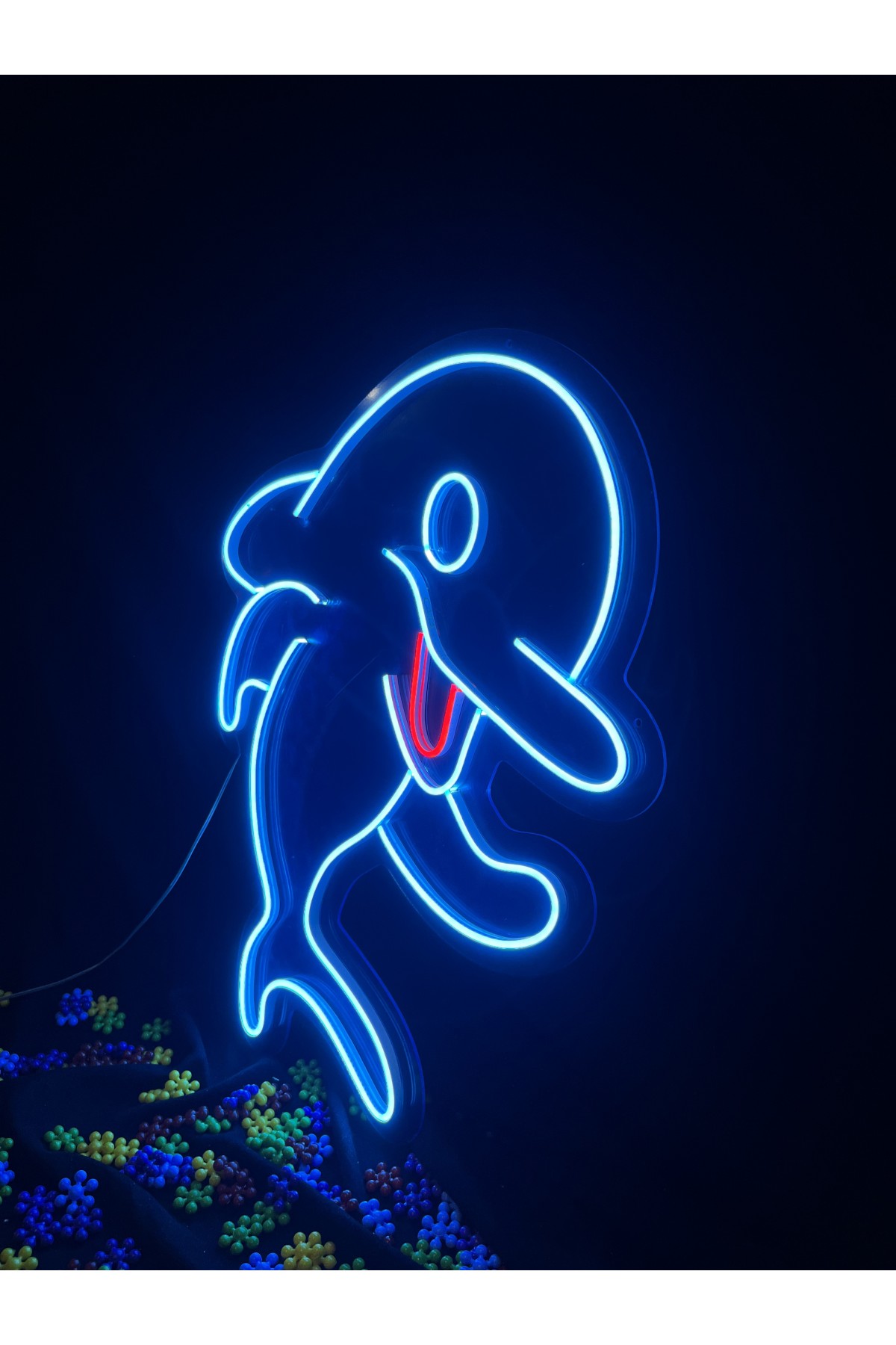 Yunus - Dekoratif Duvar Aydınlatması Neon Led Yazı Çocuk Odası 50x56 cm