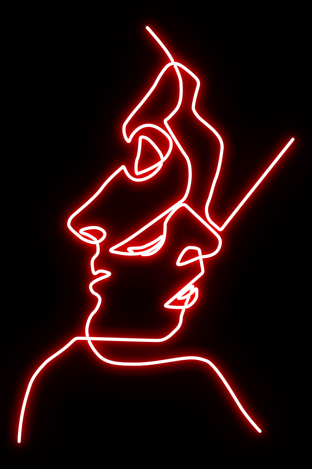 Işıklı Lineart Kadın ve Erkek: Neon LED Tabela Duvar Dekorasyon Ürünü 