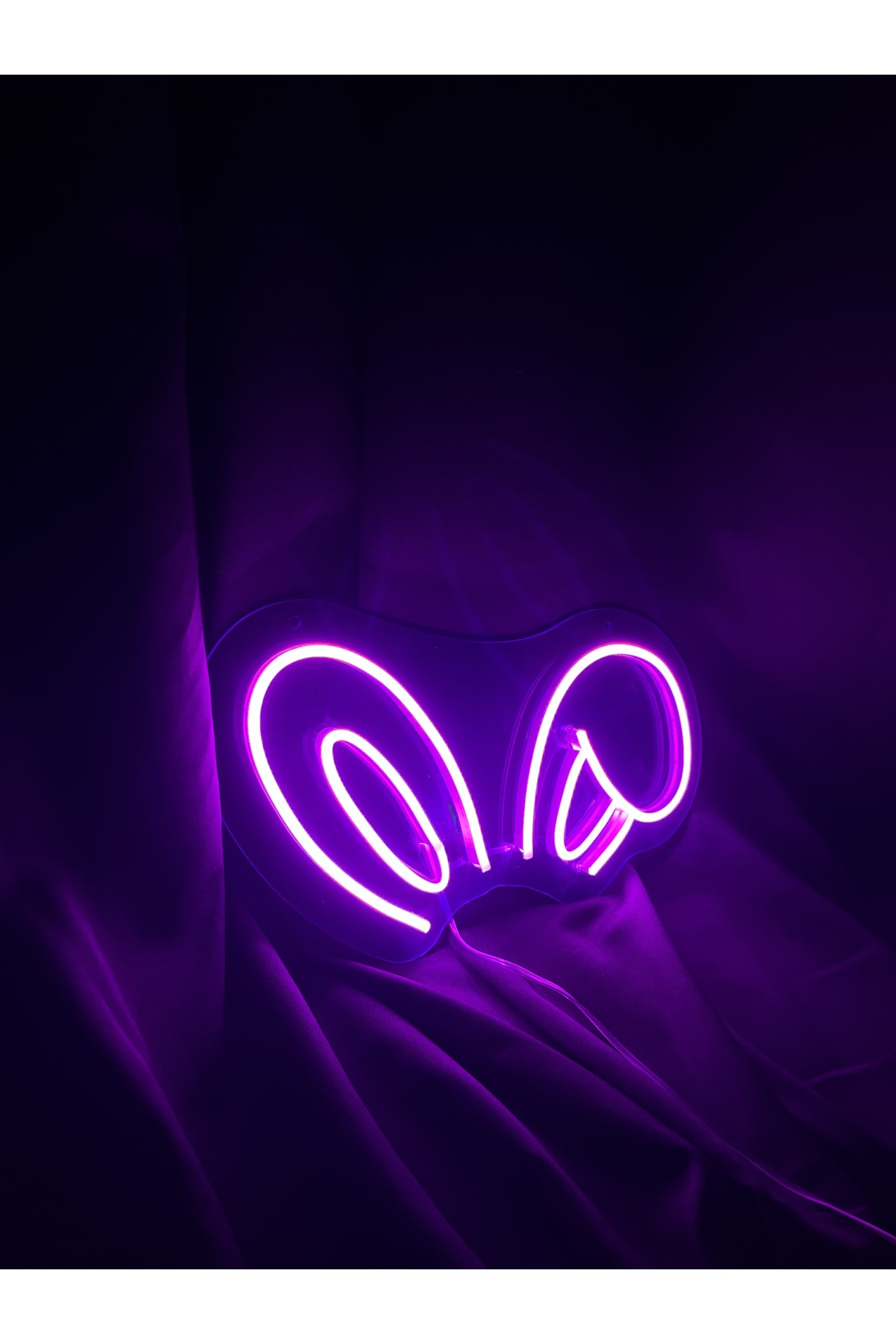 Tavşan Kulakları - Dekoratif Duvar Aydınlatması Neon Led Yazı Cafe Restoran 30x19 cm